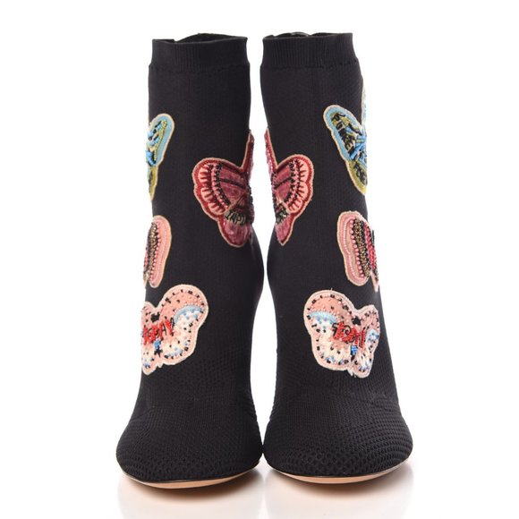 NEW!  Valentino Tiffany Butterfly Sock Booties - 6.5 - Picture 3 of 11